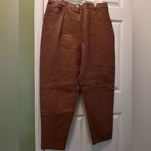 Ladies 100% leather long pants size 20